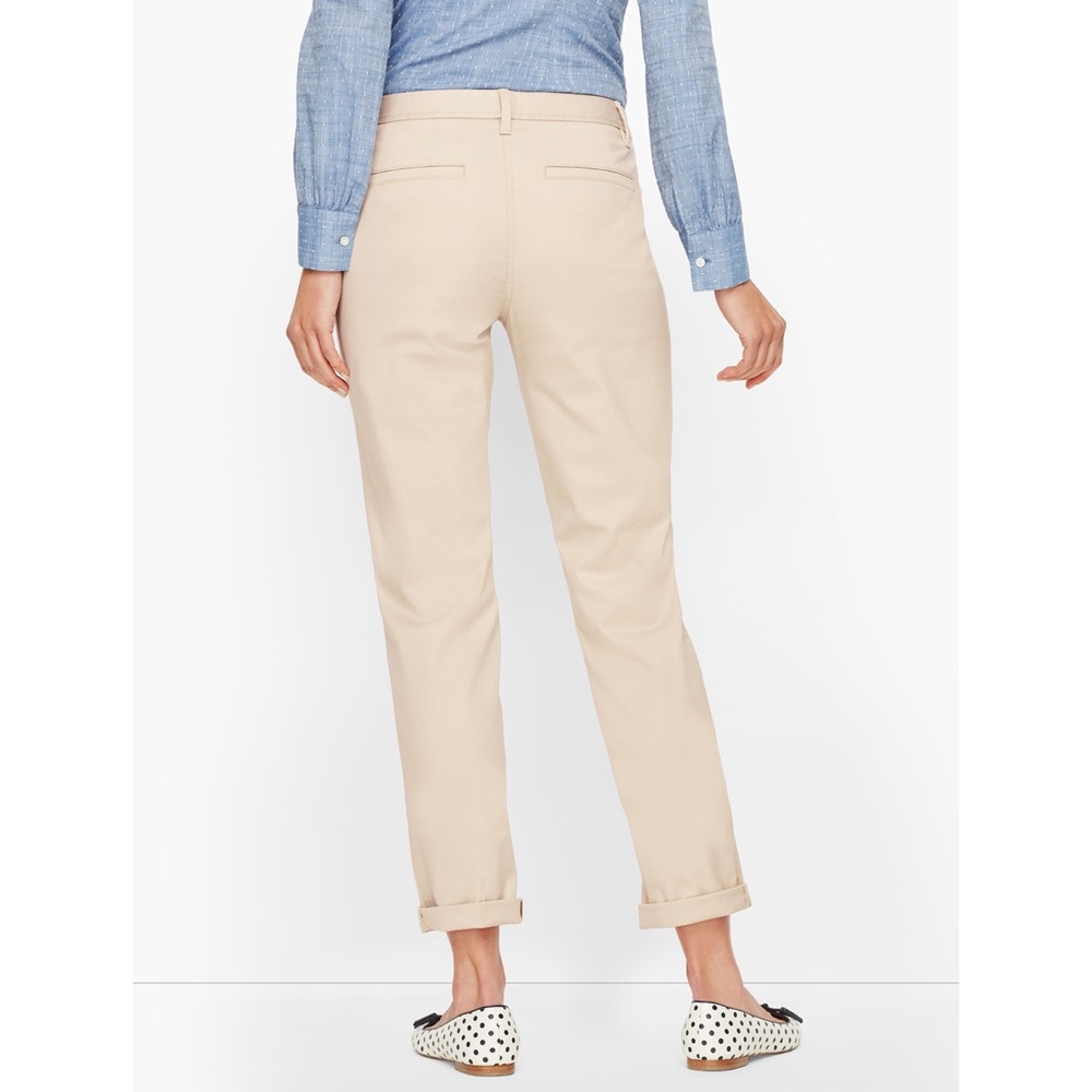 Talbots Gray Taupe Classic Girlfriend Chino Pants - Picture 2 of 12